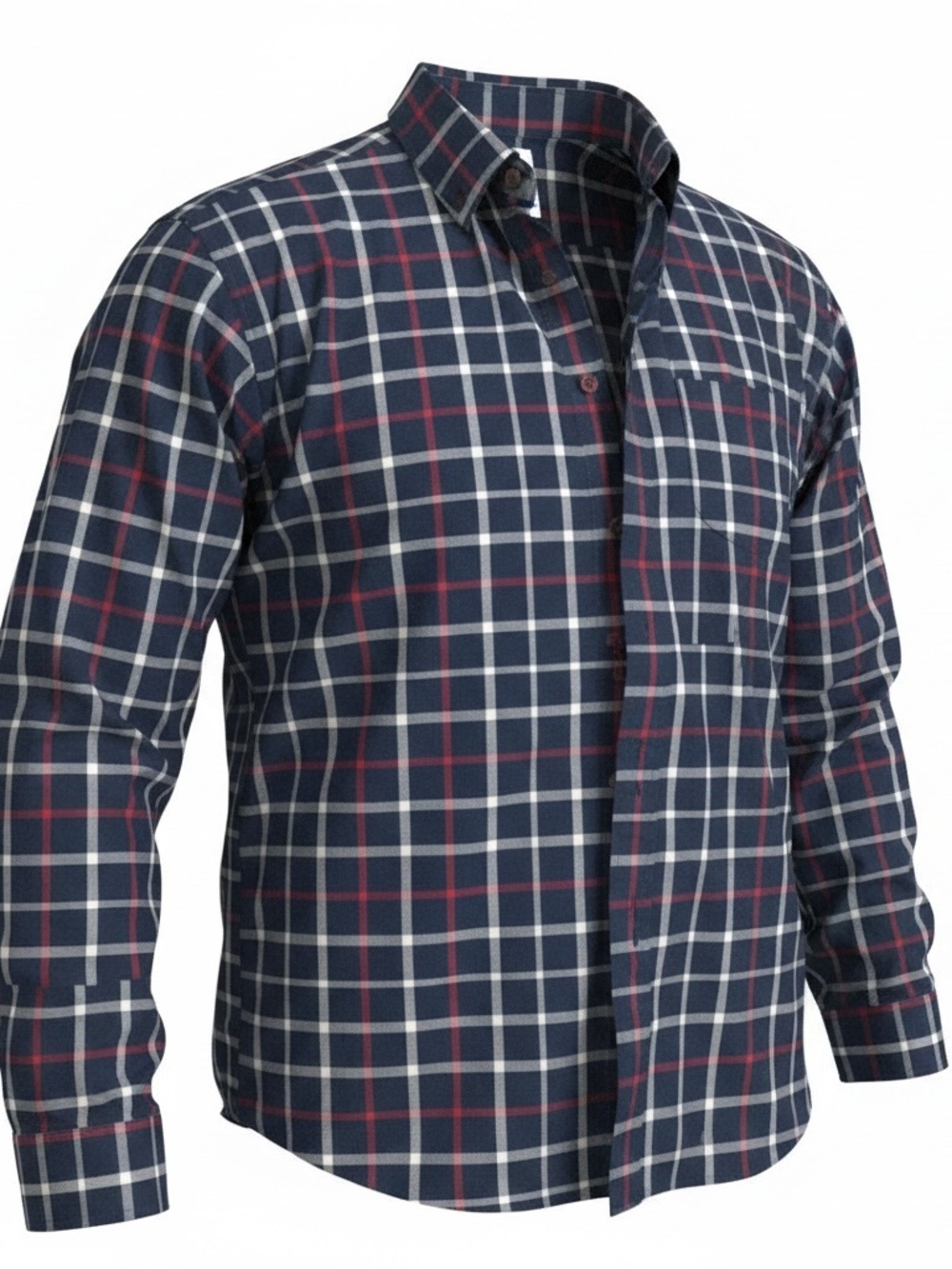 Brooks Brothers Navy, White & Red Plaid Button-Down Shirt All Cotton Xl
